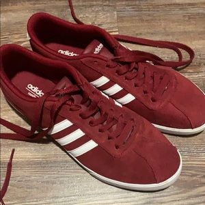 ADIDAS sneakers. Red suede-like material.